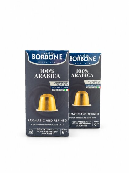 Caffè Borbone 100% Arabica Nespresso kompatibla kaffekapslar framsida 2-pack - 20 kapslar
