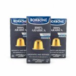 Caffè Borbone 100% Arabica Nespresso kompatibla kaffekapslar framsida. 30-pack med 30 kapslar.