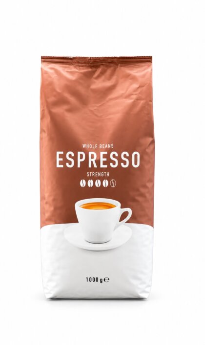 Espressobönor whole beans espresso 1000g kaffepaket framsida