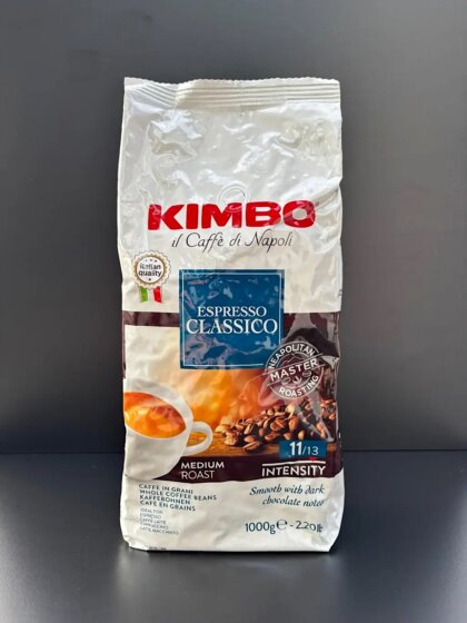 Kimbo Espresso Classico espressobönor 1kg framifrån