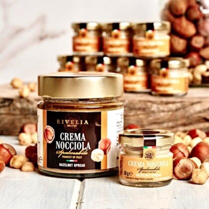 RIVELIA Hazelnut Spread 240 g italiensk hasselnötskräm med 30 procent hasselnötter