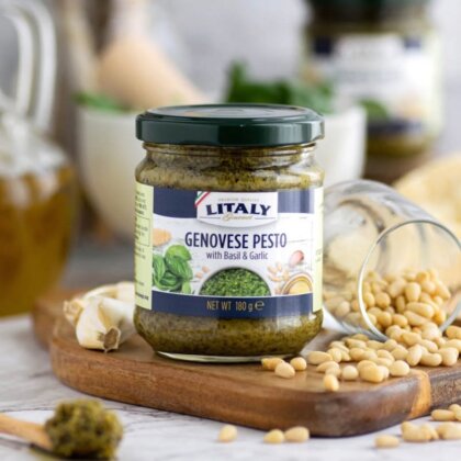 Genovese pesto med basilika och vitlök, 180 g – Litaly