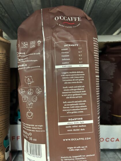 Prisvärda Caffe Crema espressobönor från Italien hos italienskdeli.se