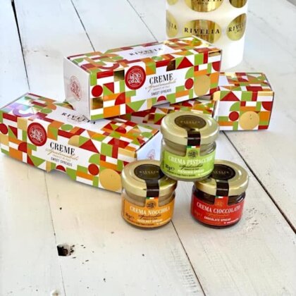 RIVELIA Mignon Spreads Gift Box – presentbox med tre italienska minikrämer