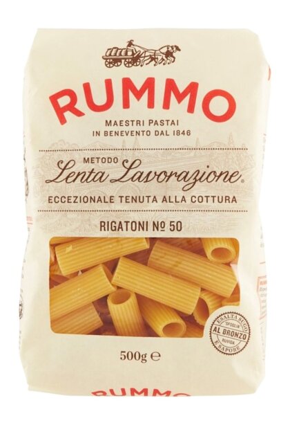 Rummo Rigatoni Nr 50 500 g – räfflad italiensk pasta